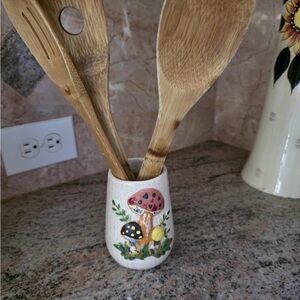Wooden Utensils in Mushroom Vase